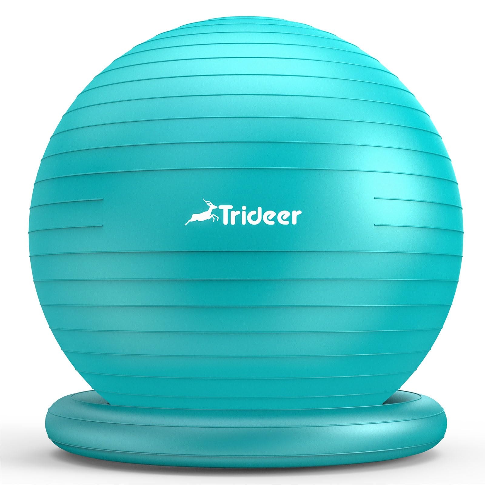 Trideer Ball Chair Yoga Ball Chair Exercise Ball Chair with Base for Home Office Desk, Stability Ball & Fitness Ball Seat to Relieve Back Pain, Home Gym Workout Ball for Abs, Pregnancy Ball with Pump: L(23-26ines/58-65cm) Turkis