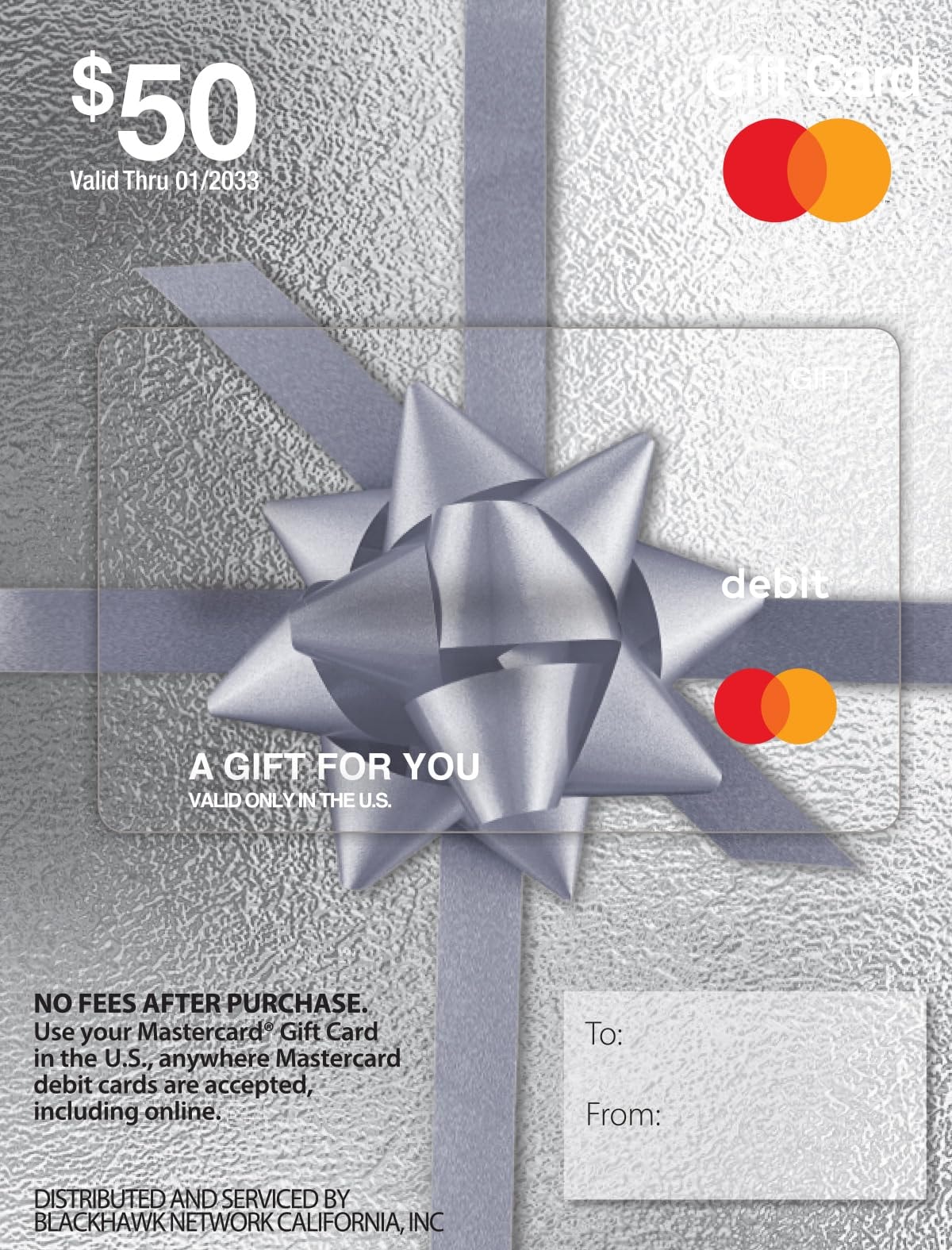 $50 Mastercard Gift Card (plus $4.95 Purchase Fee) - Image 1