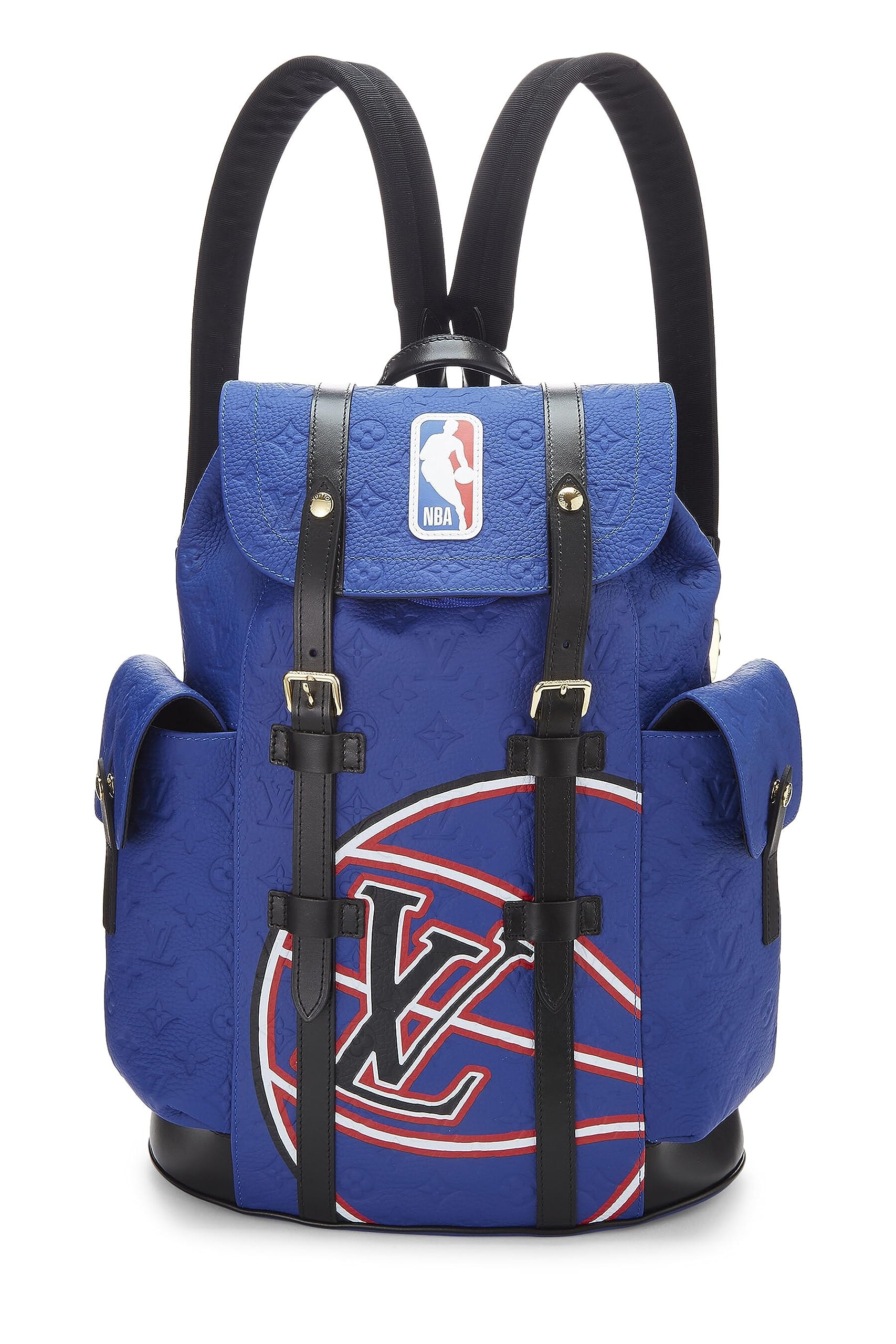 Louis Vuitton, Pre-Loved Blue Taurillon NBA Christopher Backpack MM, Blue: Louis Vuitton, Pre-Loved Blue Taurillon NBA Christopher Backpack MM, Blue