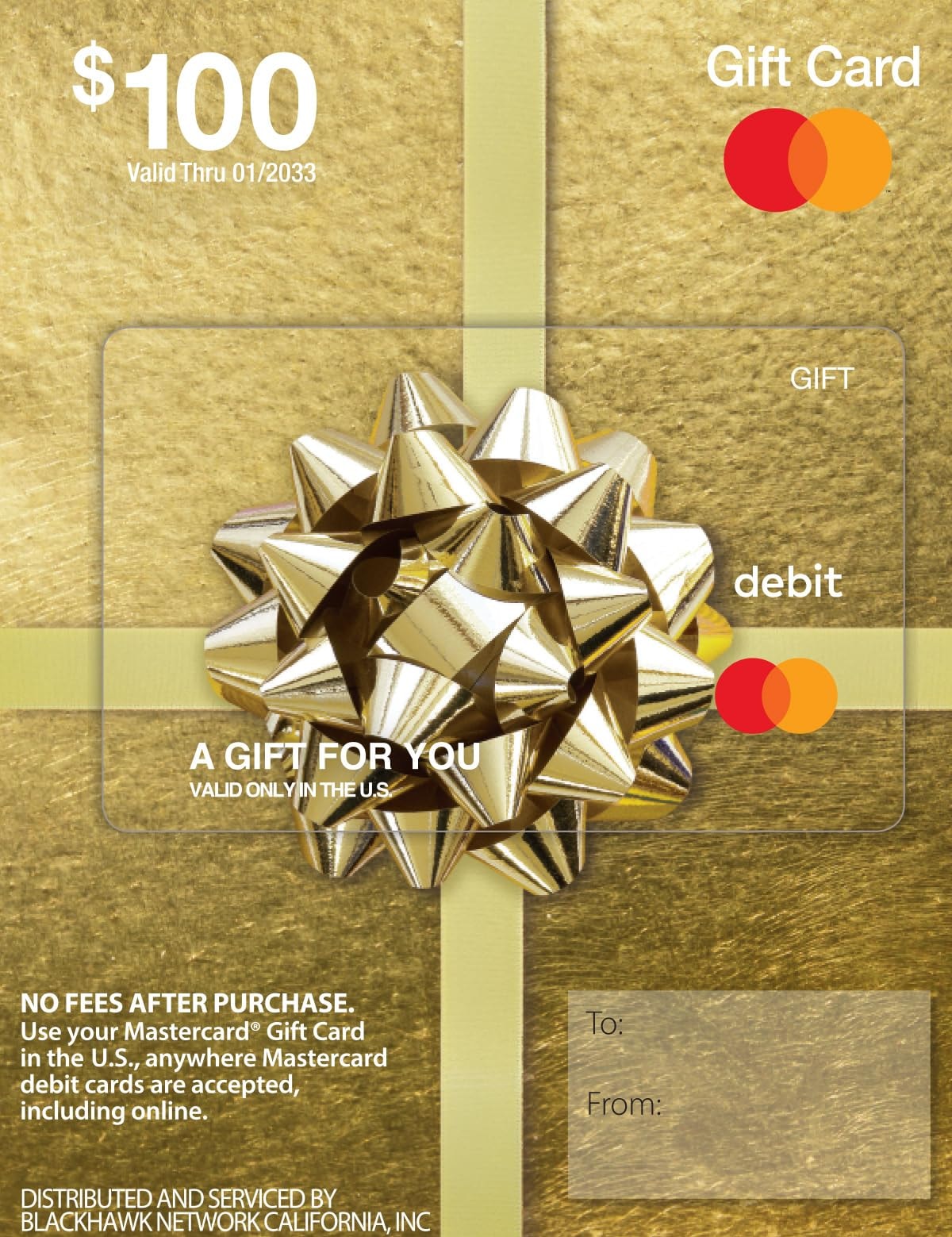 $100 Mastercard Gift Card (plus $5.95 Purchase Fee) - Image 1