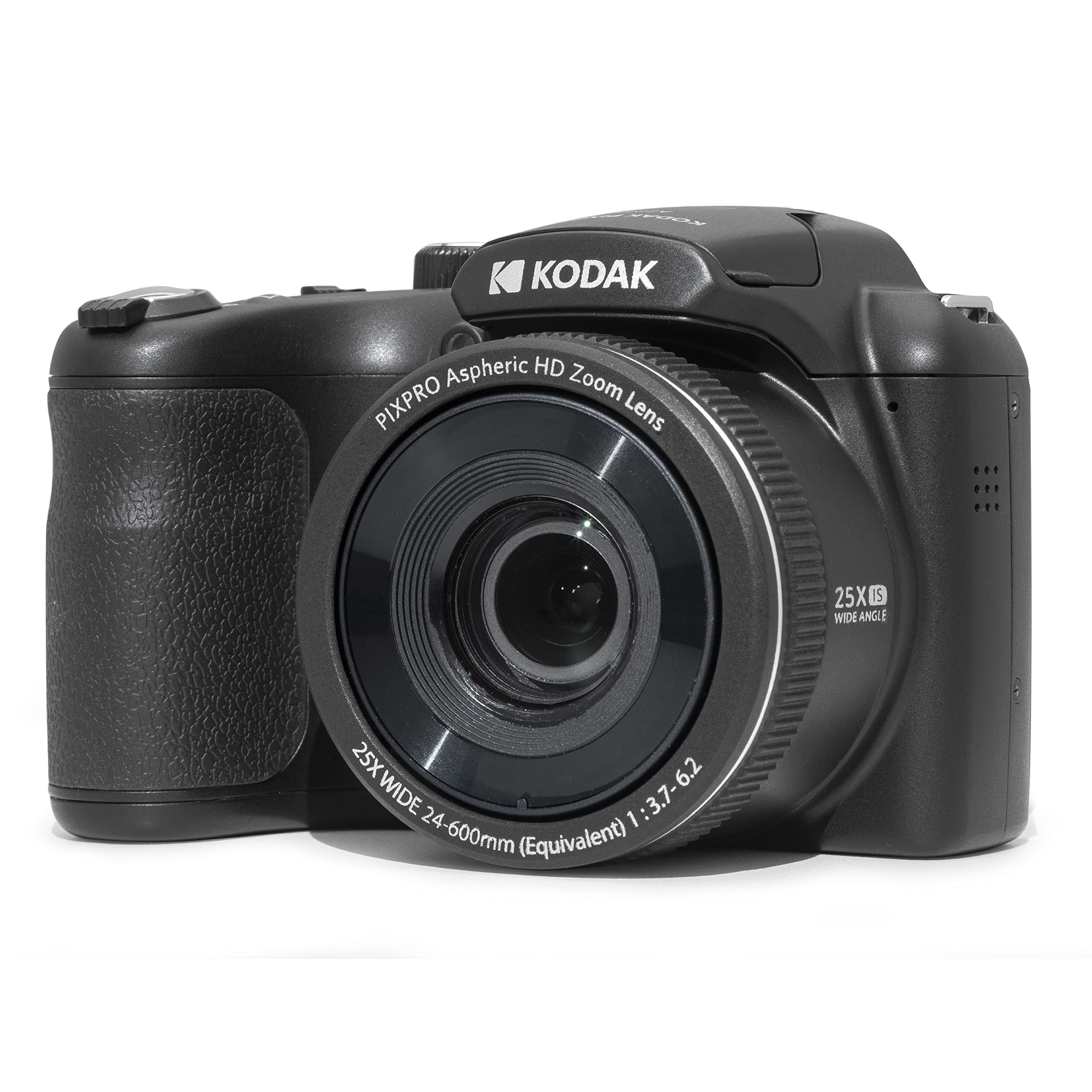 KODAK PIXPRO AZ255-BK 16MP Digital Camera 25X Optical Zoom 24mm Wide Angle Lens Optical Image Stabilization 1080P Full HD Video 3" LCD Vlogging Camera (): Black