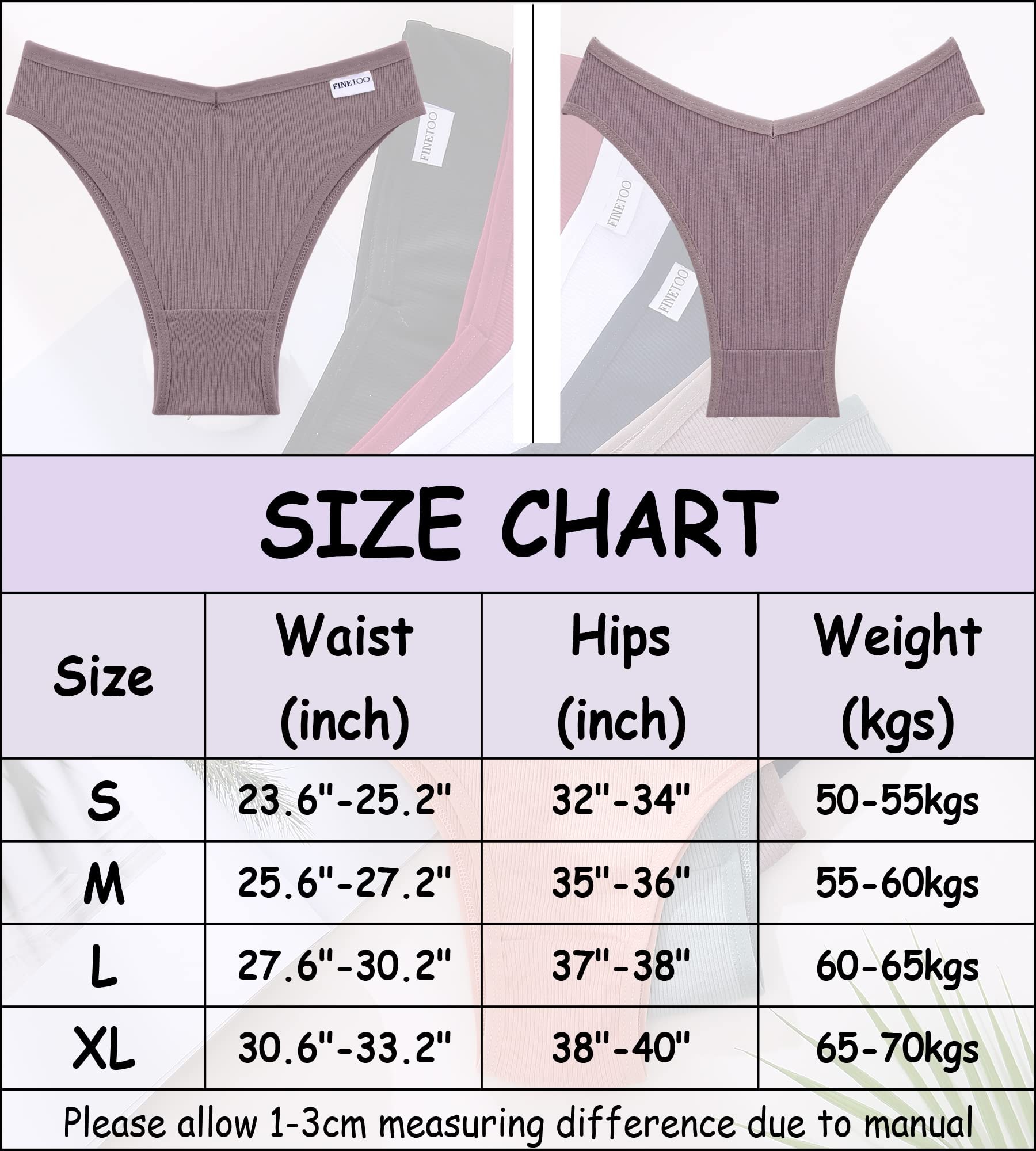 FINETOO Womens Cotton Underwear Sexy Stretch Bikini Panties Low Rise Hipster Ladies Soft V-Waist Cheeky - Image 4