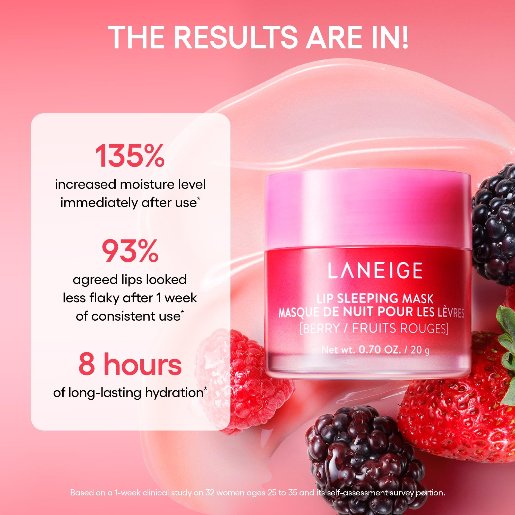 LANEIGE Lip Sleeping Mask: Nourish, Hydrate, Vitamin C, Murumuru & Shea Butter, Antioxidants, Flaky, Dry Lips - Image 3