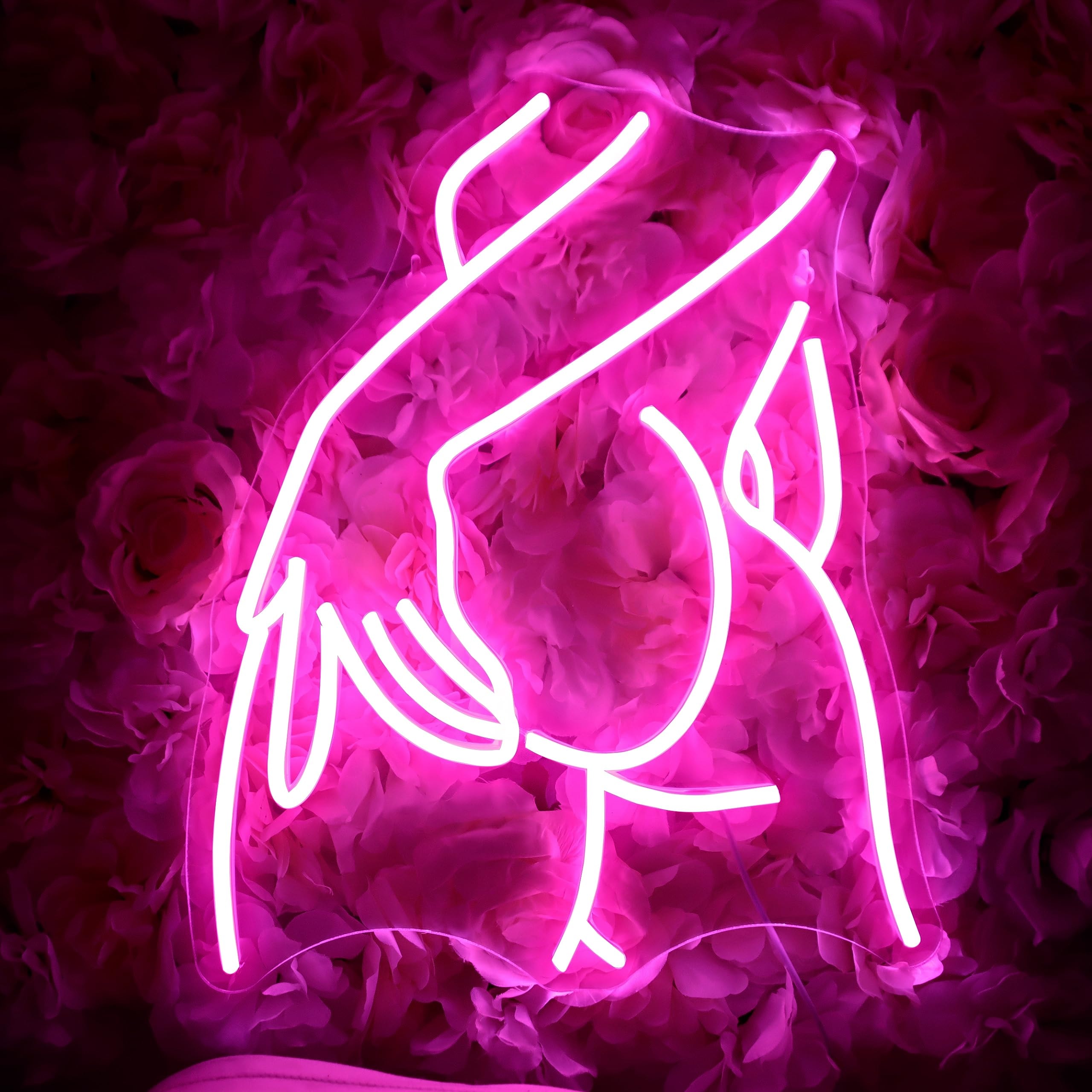 Pretty Ladies Body Neon Sign, Woman Body Neon Sign,Lady Buttocks Neon Sign, Aesthetic Pink Ass Line Art Neon Light, USB Powered for Bachelor Club Garage Party Bedroom Bar Shop Logo Business Signs - Image 2