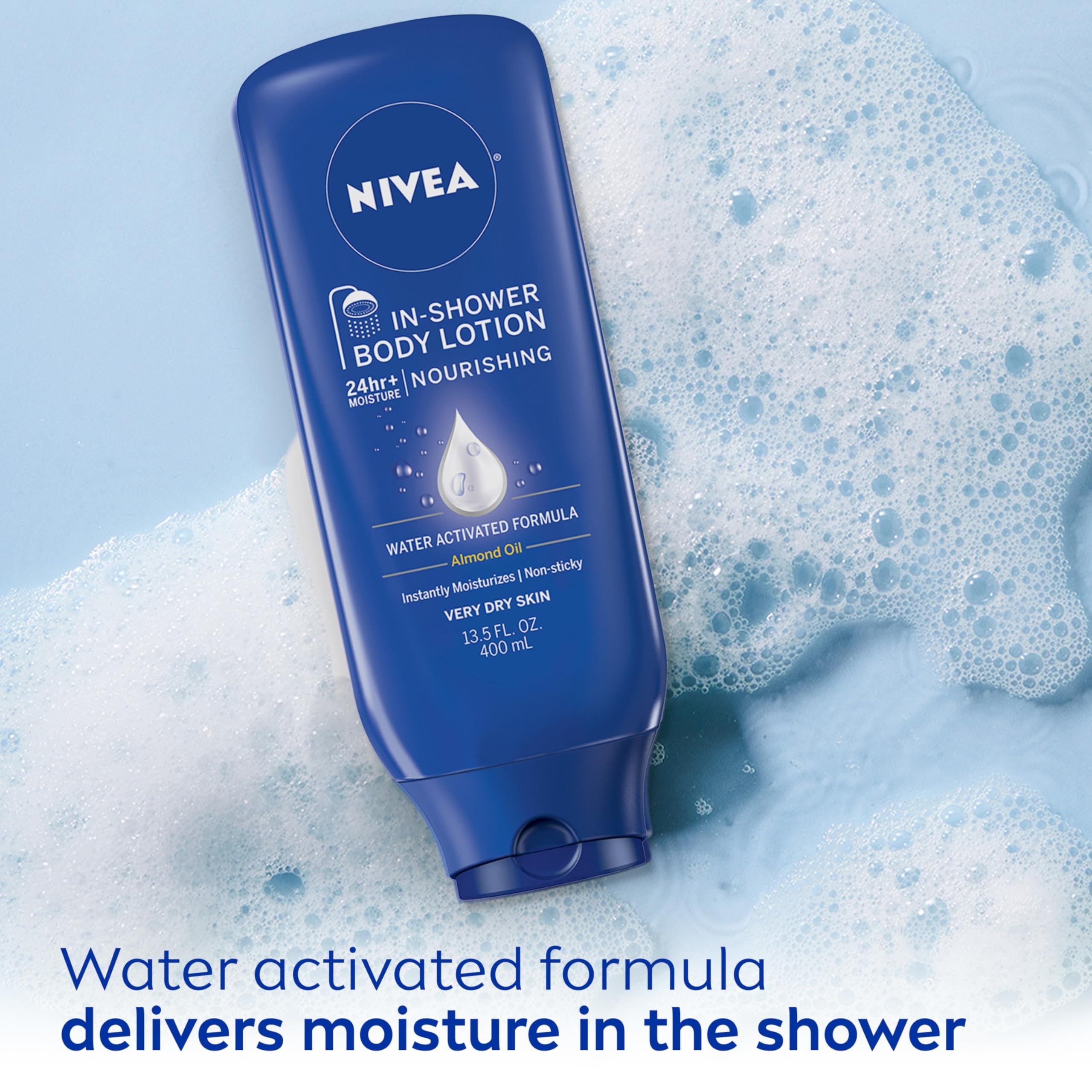 NIVEA Nourishing In Shower Lotion, Body Lotion for Dry Skin, 13.5 Fl Oz Bottle - Image 5