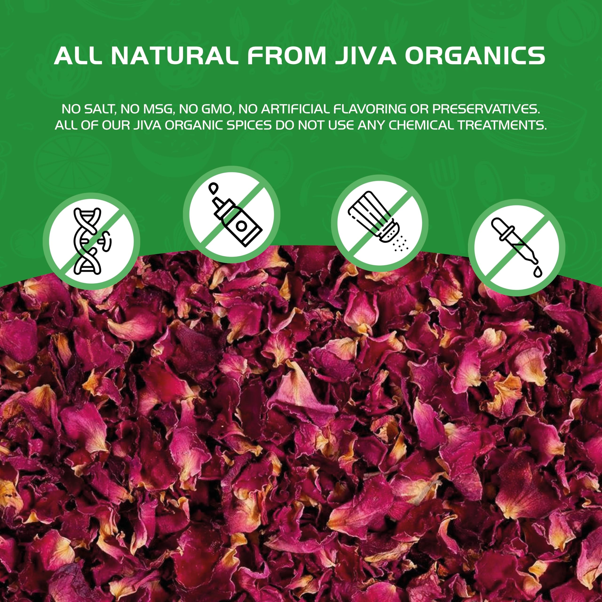 Jiva USDA Organic Dried Red Rose Petals 6 Oz (170g) Large Bag - Food Grade, Edible Flowers - Use in Tea, Baking, Making Rose Water, Crafting, Wedding Confetti - Image 8