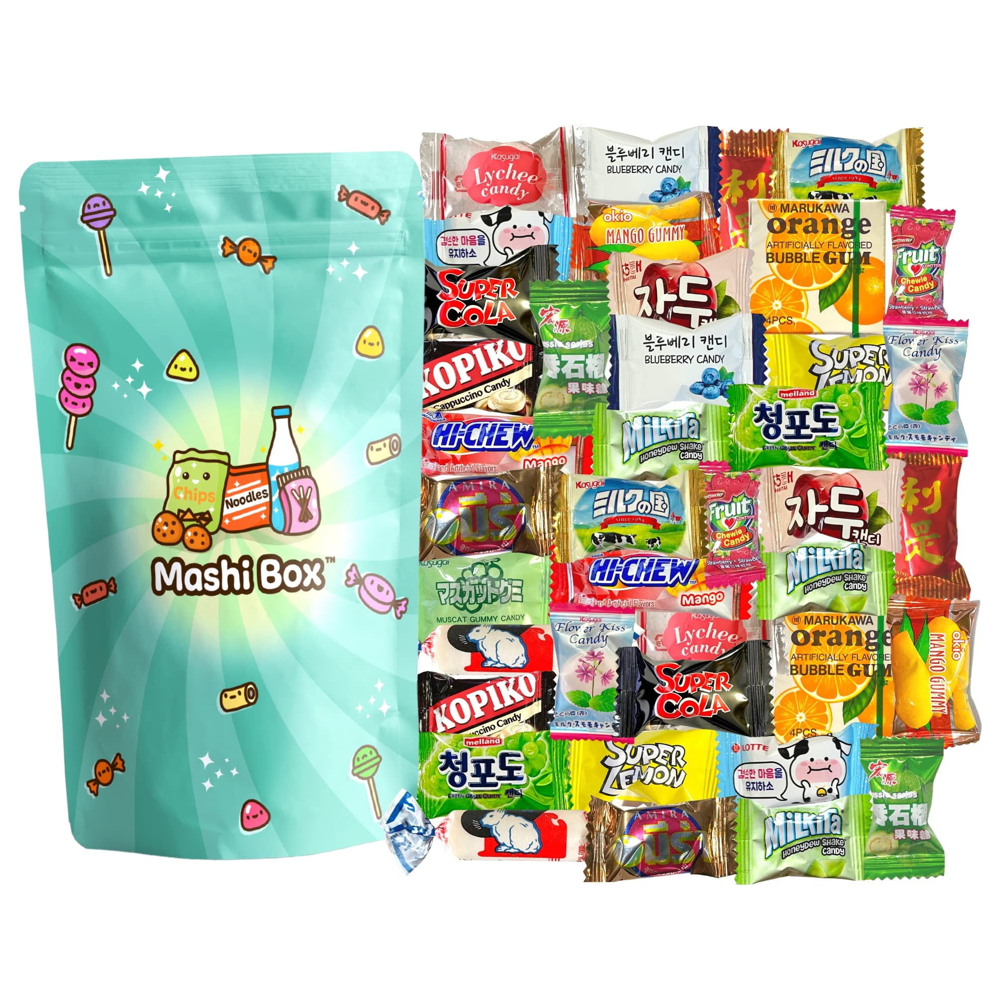 Mashi Box Asian Candy Mystery Variety Pack | 40 PCS | Mix of Japanese/Chinese/Vietnamese/Korean/Indonesia/Thai Candy and more!: Mashi Box Asian Candy Mystery Variety Pack | 40 PCS | Mix of Japanese/Chinese/Vietnamese/Korean/Indonesia/Thai Candy and more!