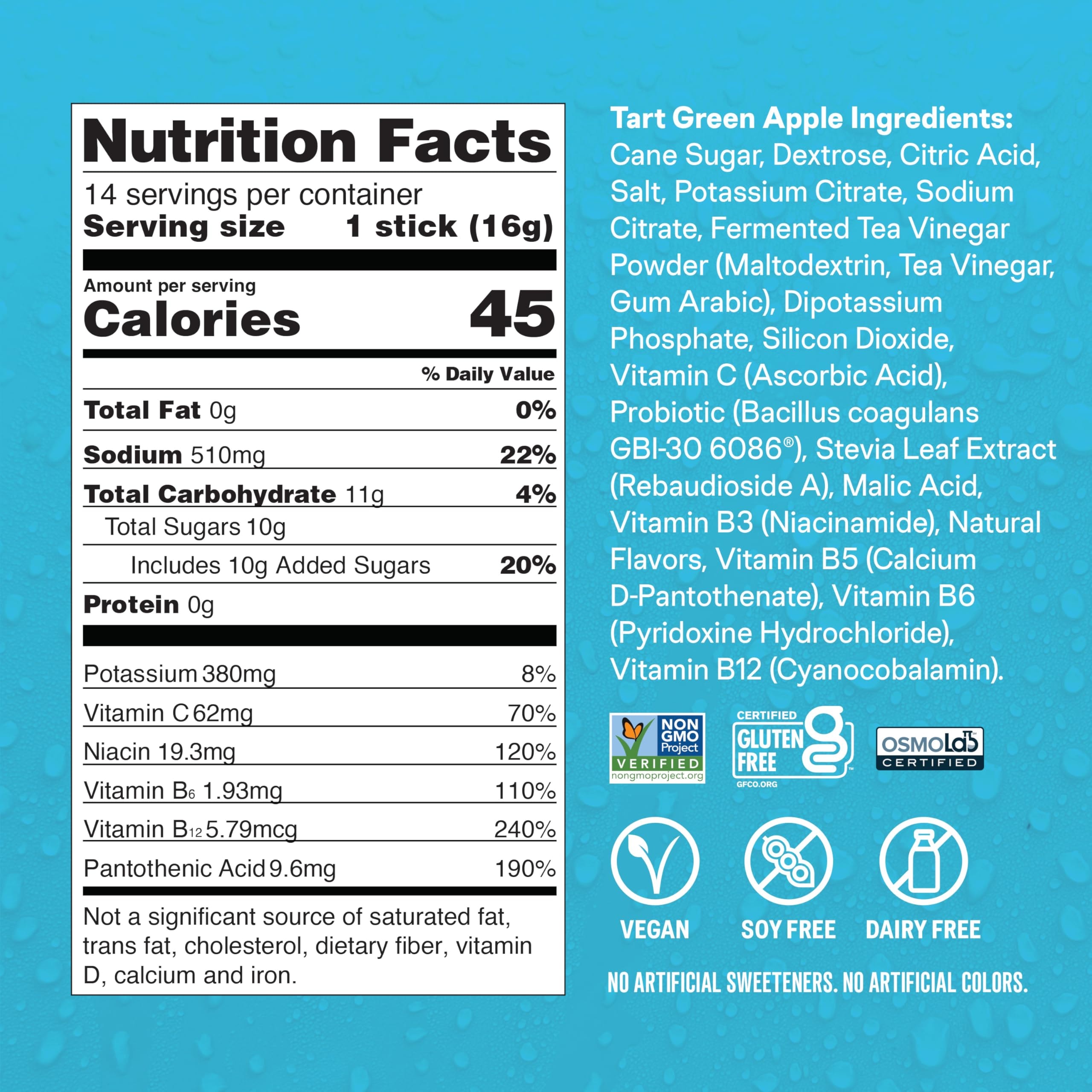 Liquid I.V.® Hydration Multiplier® + Probiotic Kombucha - Tart Green Apple - Hydration Powder Packets | Electrolyte Drink Mix | Easy Open Single-Serving Stick | Non-GMO | - Image 6