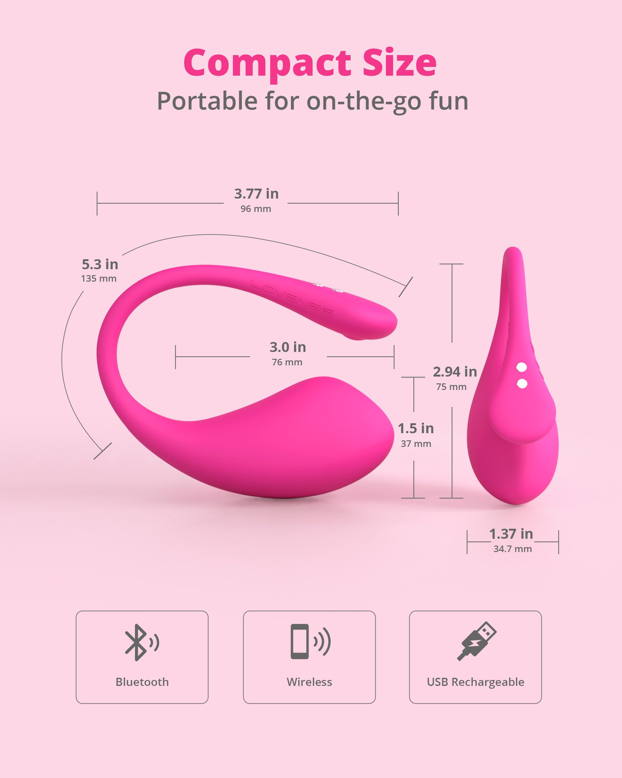 LOVENSE Lush 3 Remote Control Bullet Vibrator for Women, Wearable G-spot Vibrators with Remote App Controlled for Female Couples, Discreet Long Distance Adult Sex Toys with Unlimited Vibration Modes