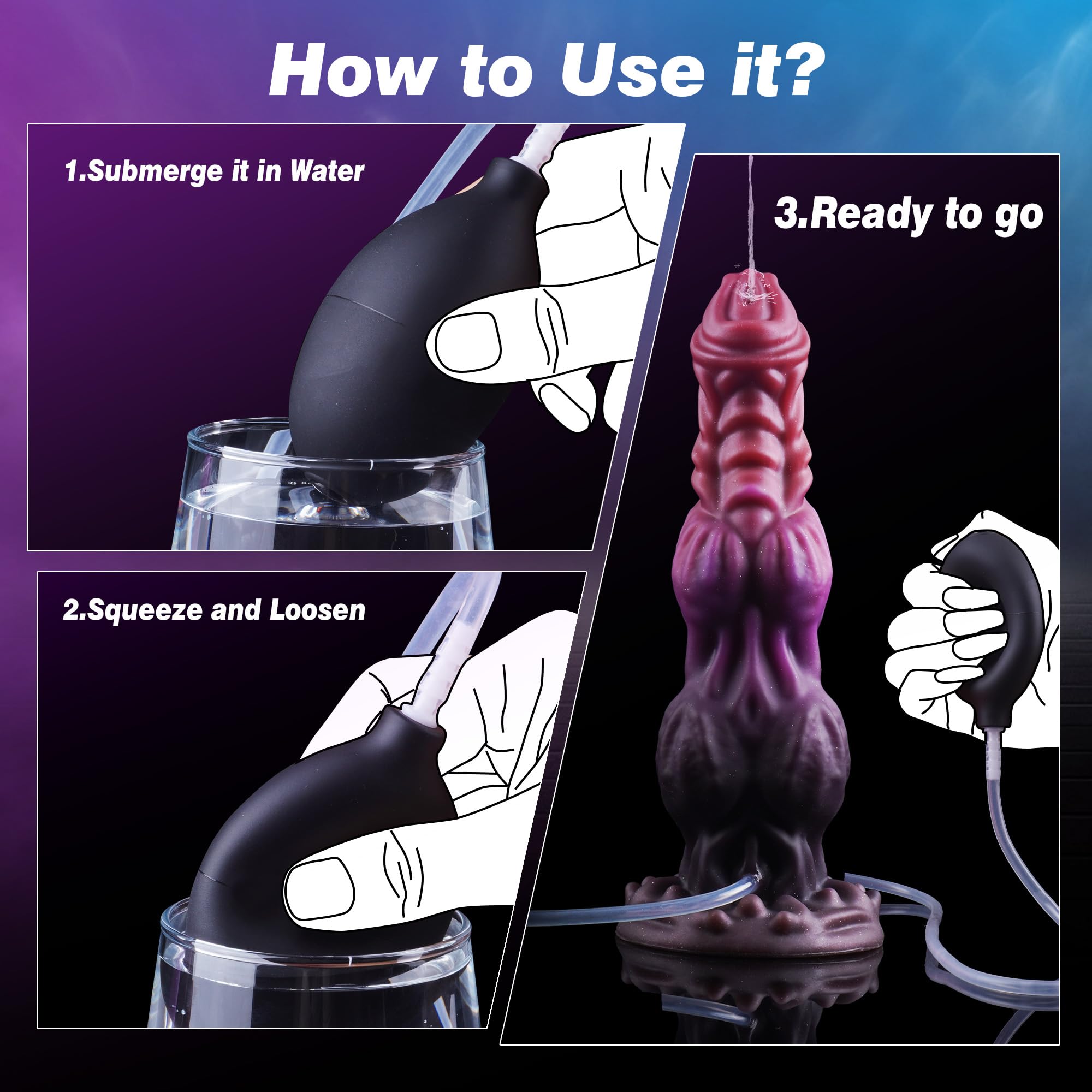 9.6" onster Dildo Squirting Fantasy Dildo Dragon Horse Dildo with 2 Big Knots, Dog Dildo Knotted Ejaculating Toy with Strong Suction Cup, Big Anal Dildo Silicone Huge Dildo, Adult Toys for Women Men: L