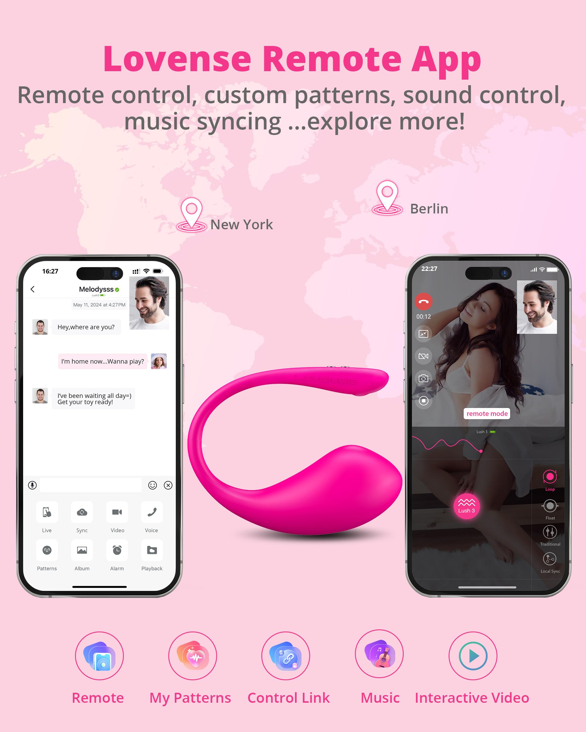 LOVENSE Lush 3 Remote Control Bullet Vibrator for Women, Wearable G-spot Vibrators with Remote App Controlled for Female Couples, Discreet Long Distance Adult Sex Toys with Unlimited Vibration Modes