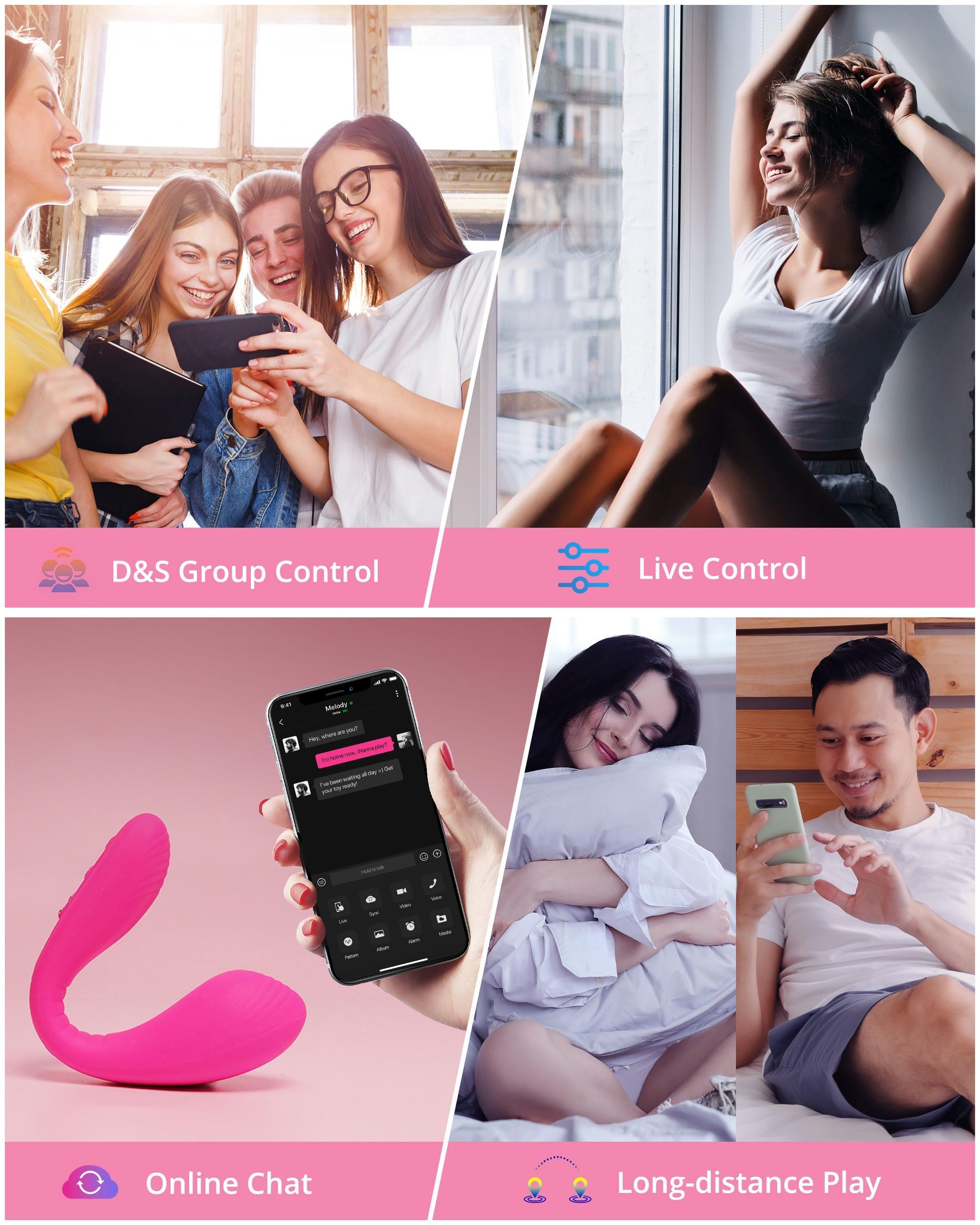 LOVENSE Dolce Remote Control Vibrator,Adult Sex Toys & Games,Womens Sex Toys,Clitoris & G-spot Vibrating Sex Toy for Double Stimulation with 10 Vibration Patterns