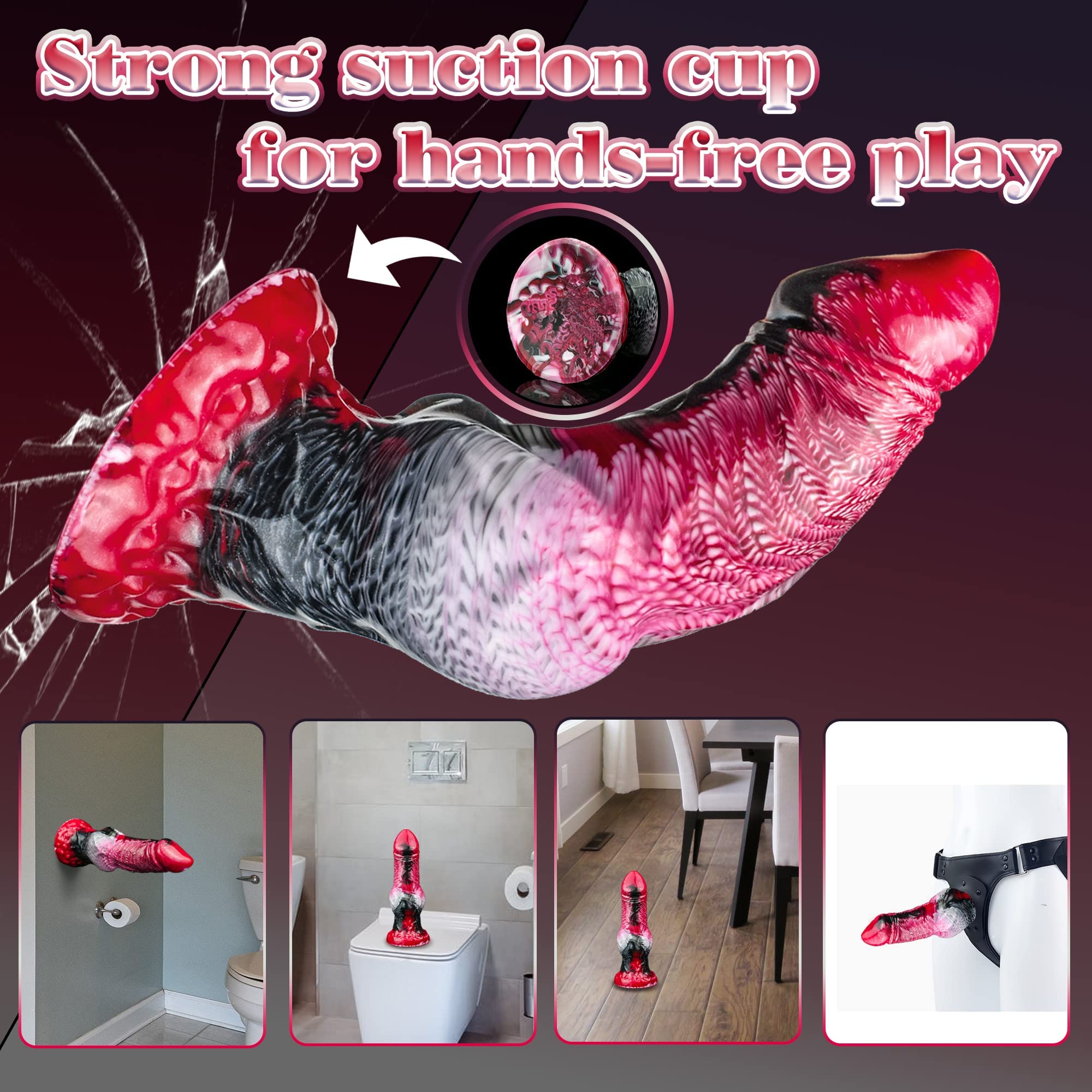 9" Alien Dildo Horse Dildo XL Monster Dildo with Big Knot, Huge Anal Dildo Dragon Dildo with Strong Suction Cup, Knotted Dog Dildo Big Anal Toys for G & P Spot, Adult Toys for Women Men Couples