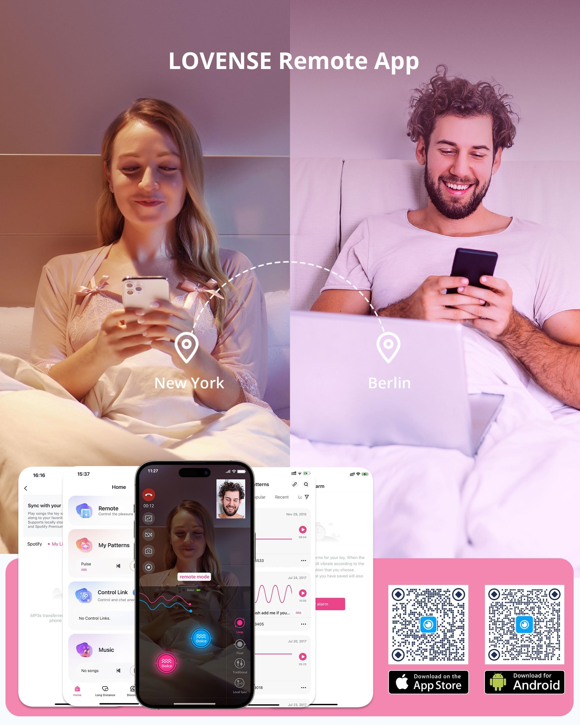 LOVENSE Dolce Remote Control Vibrator,Adult Sex Toys & Games,Womens Sex Toys,Clitoris & G-spot Vibrating Sex Toy for Double Stimulation with 10 Vibration Patterns